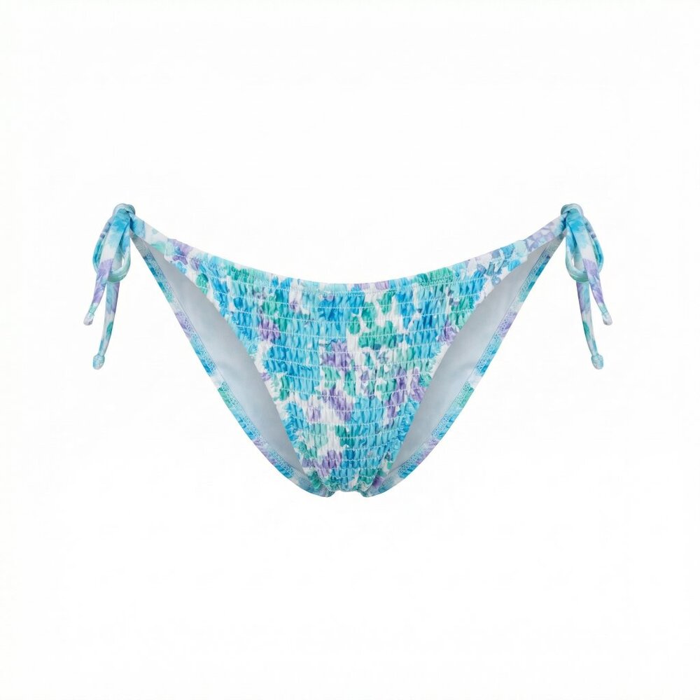 AQUA Smocked Side Tie Bikini Bottom